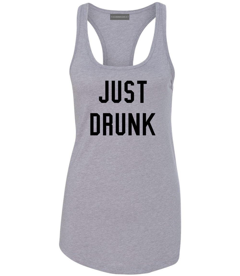 Just Drunk Bridal Party Grey Womens Racerback Tank Top