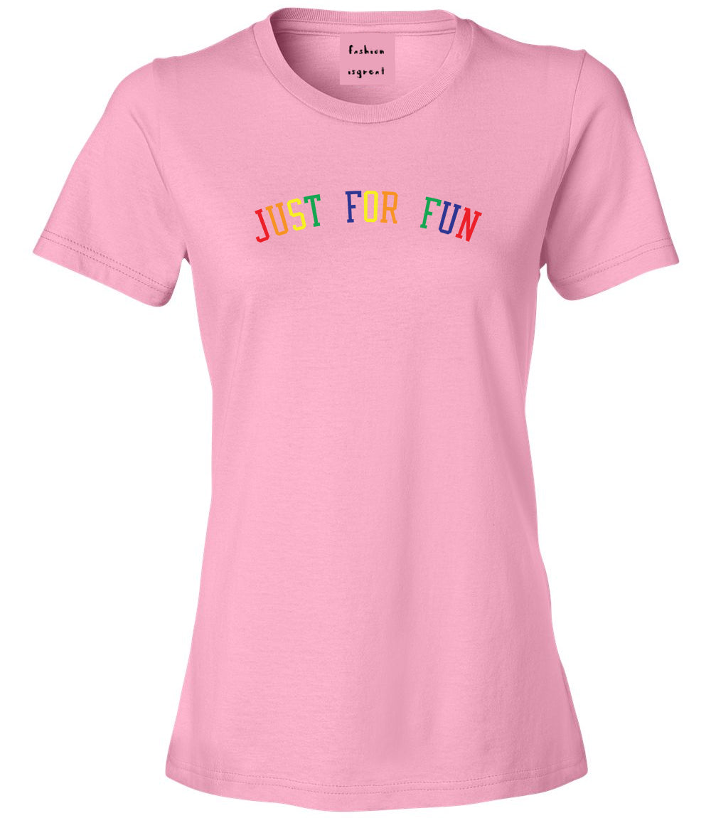 Just For Fun Womens Graphic T-Shirt Pink