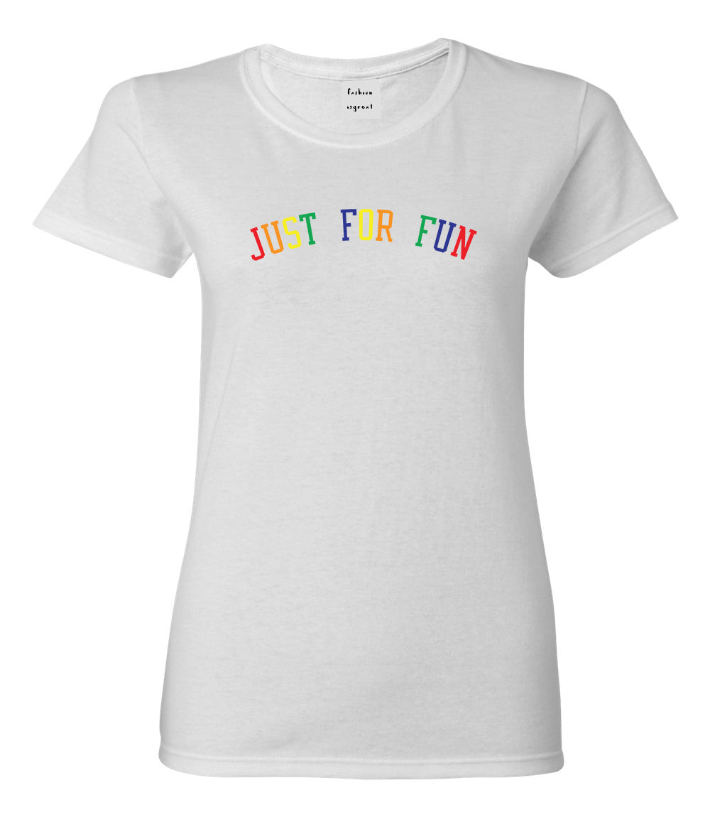 Just For Fun Womens Graphic T-Shirt White