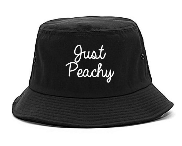 Just Peachy Script Black Bucket Hat