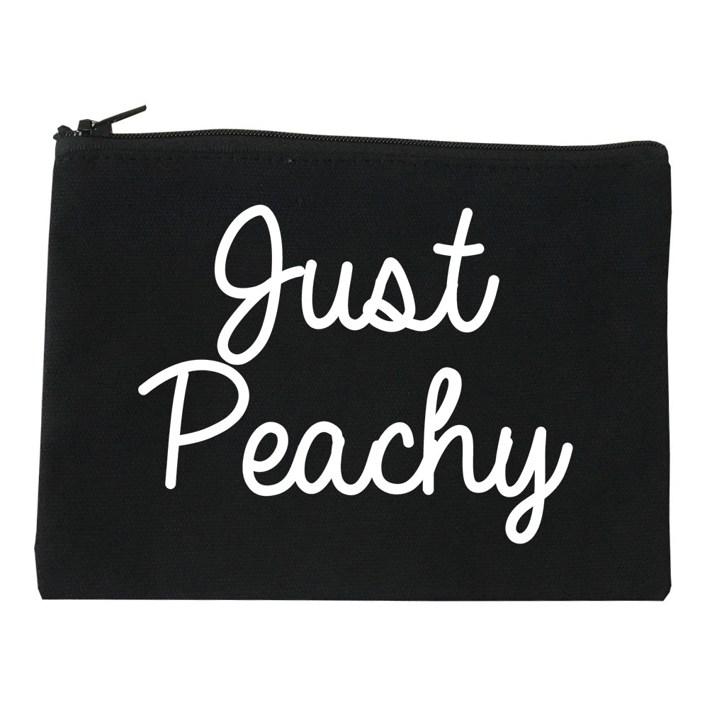 Just Peachy Script Black Makeup Bag