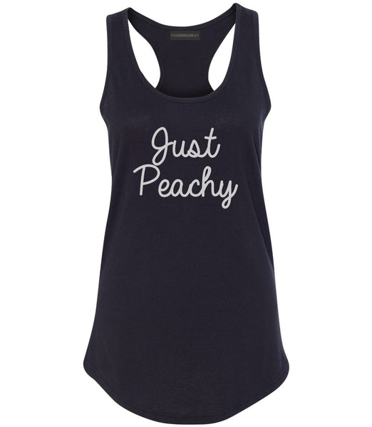 Just Peachy Script Black Racerback Tank Top