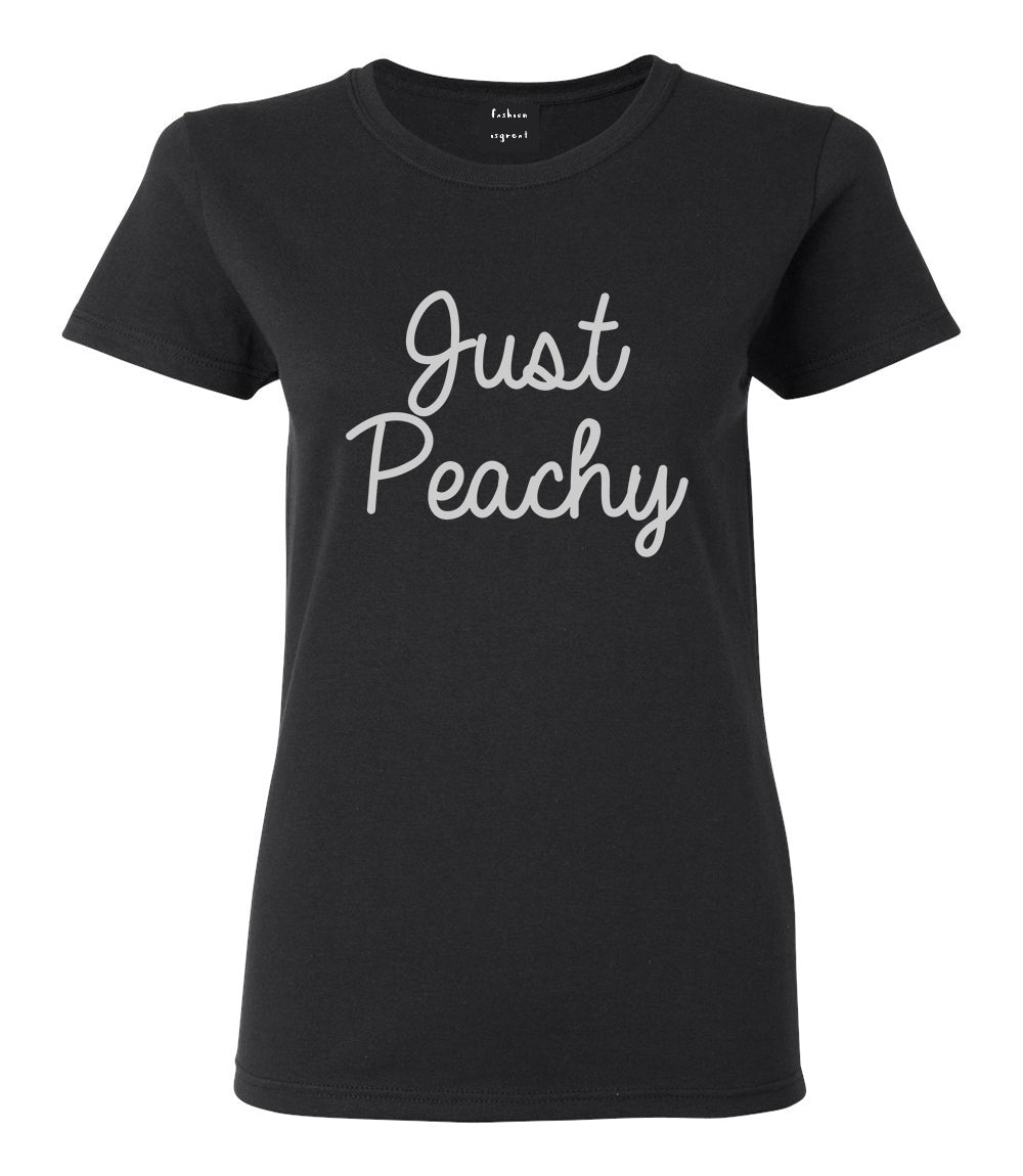 Just Peachy Script Black T-Shirt
