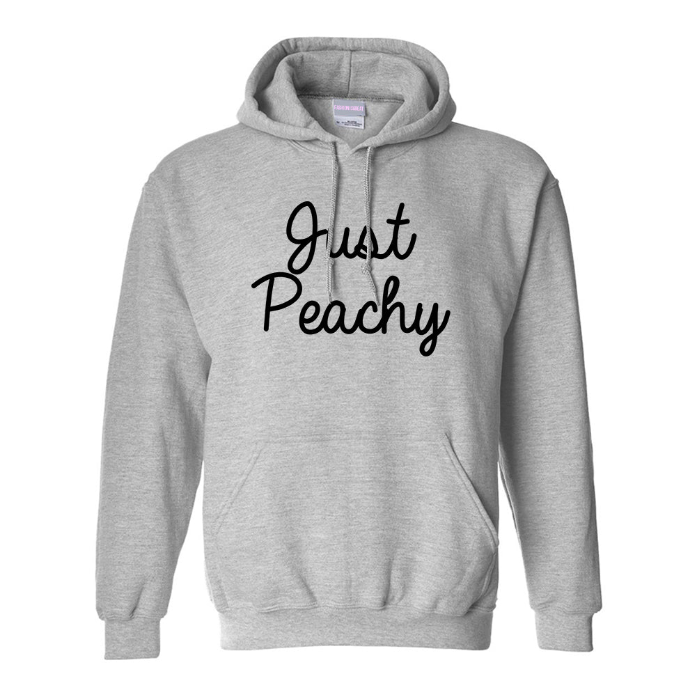 Just Peachy Script Grey Pullover Hoodie
