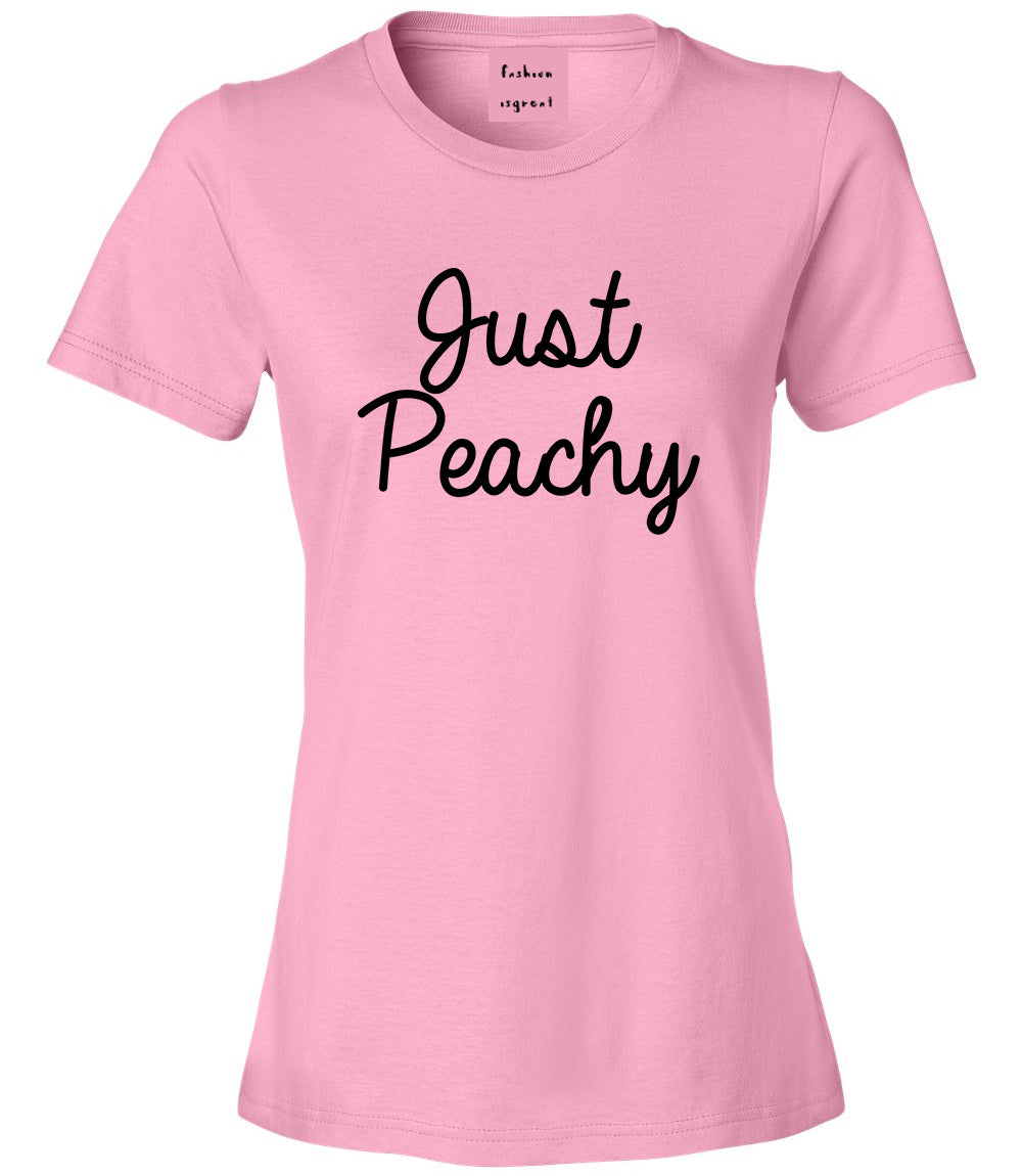 Just Peachy Script Pink T-Shirt