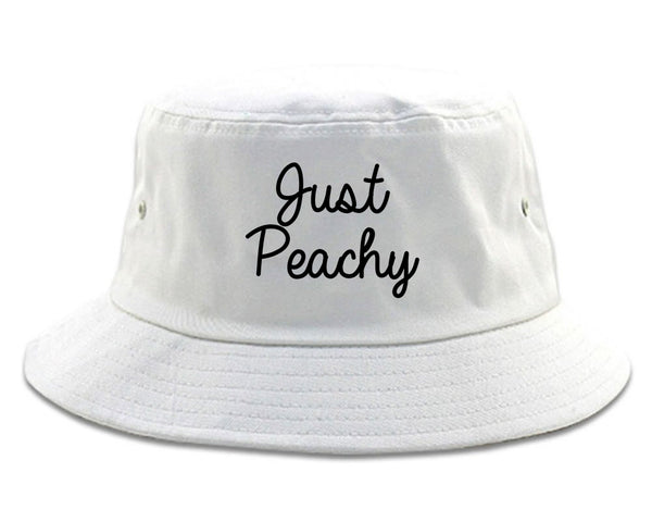 Just Peachy Script White Bucket Hat