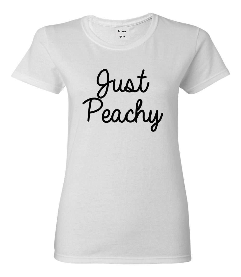 Just Peachy Script White T-Shirt
