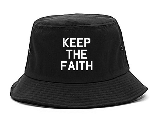 Keep The Faith Inspirational Black Bucket Hat