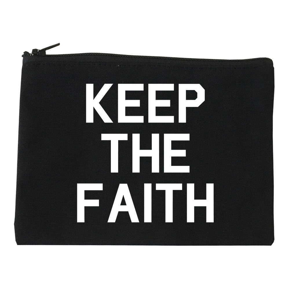 Keep The Faith Inspirational Black Makeup Bag