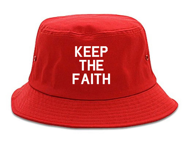 Keep The Faith Inspirational Red Bucket Hat