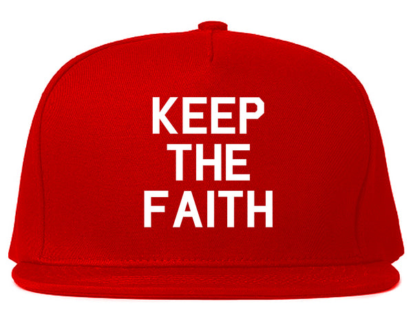 Keep The Faith Inspirational Red Snapback Hat