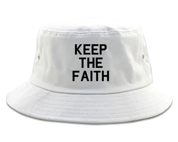 Keep The Faith Inspirational White Bucket Hat