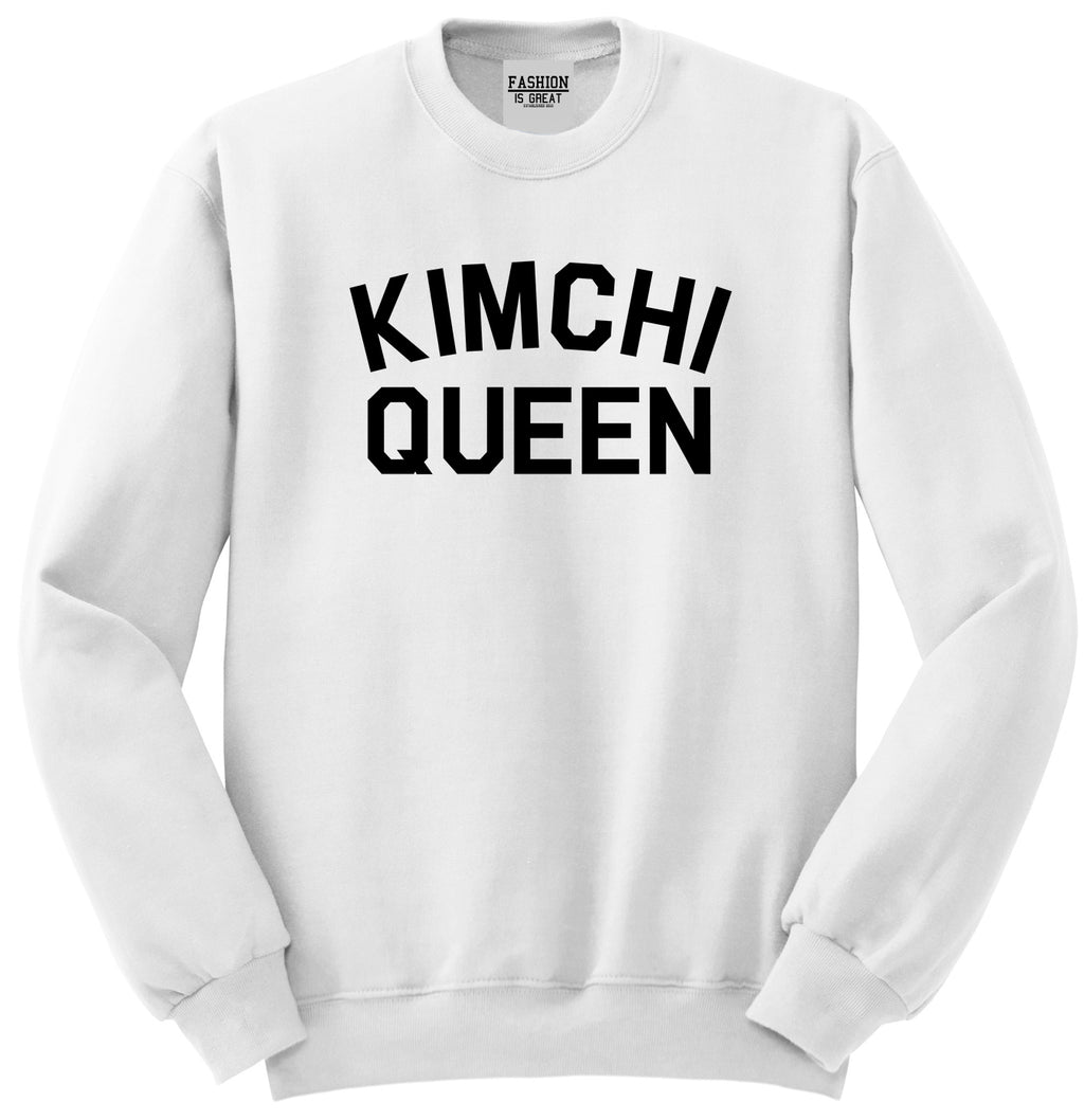 Kimchi Queen Food White Womens Crewneck Sweatshirt