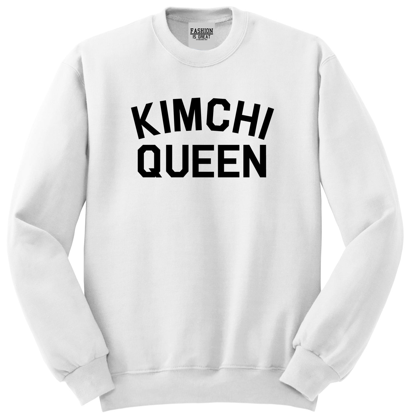 Kimchi Queen Food White Womens Crewneck Sweatshirt