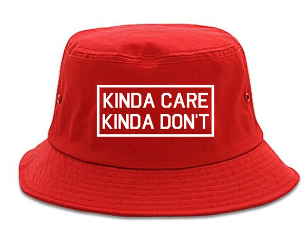 Kinda Care Kinda Don't Funny red Bucket Hat