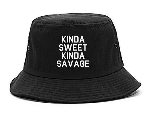Kinda Sweet Kinda Savage Black Bucket Hat