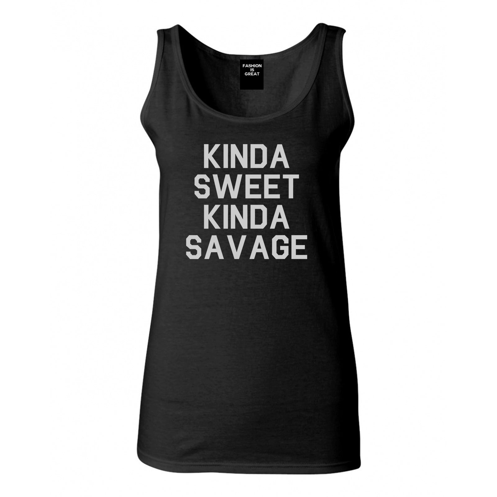 Kinda Sweet Kinda Savage Black Tank Top