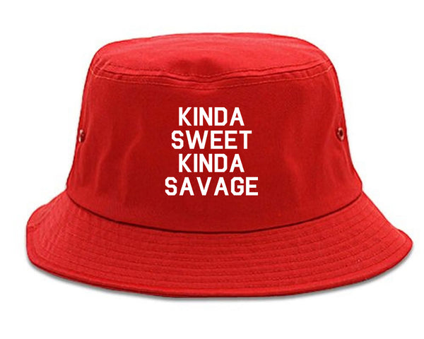 Kinda Sweet Kinda Savage Red Bucket Hat