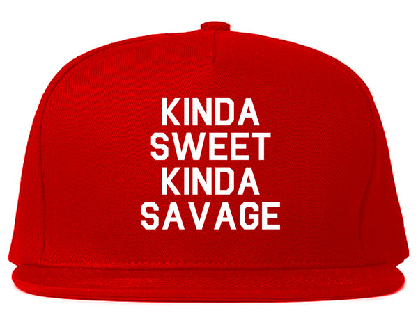 Kinda Sweet Kinda Savage Red Snapback Hat