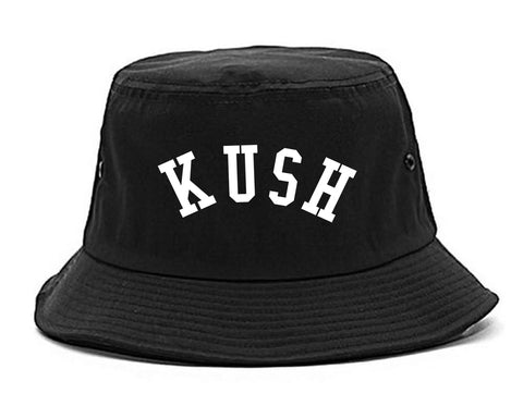 Kush Curved College Weed Bucket Hat Black