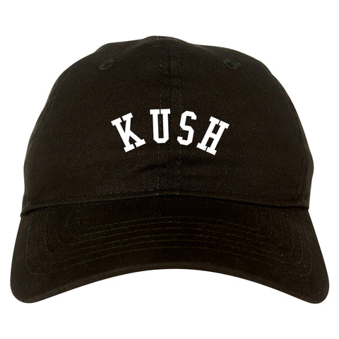 Kush Curved College Weed Dad Hat Black