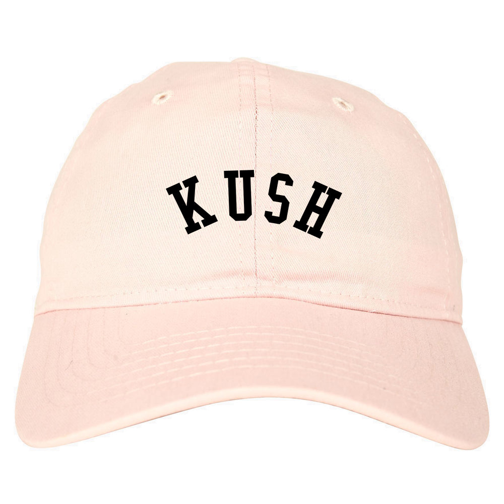 Kush Curved College Weed Dad Hat Pink