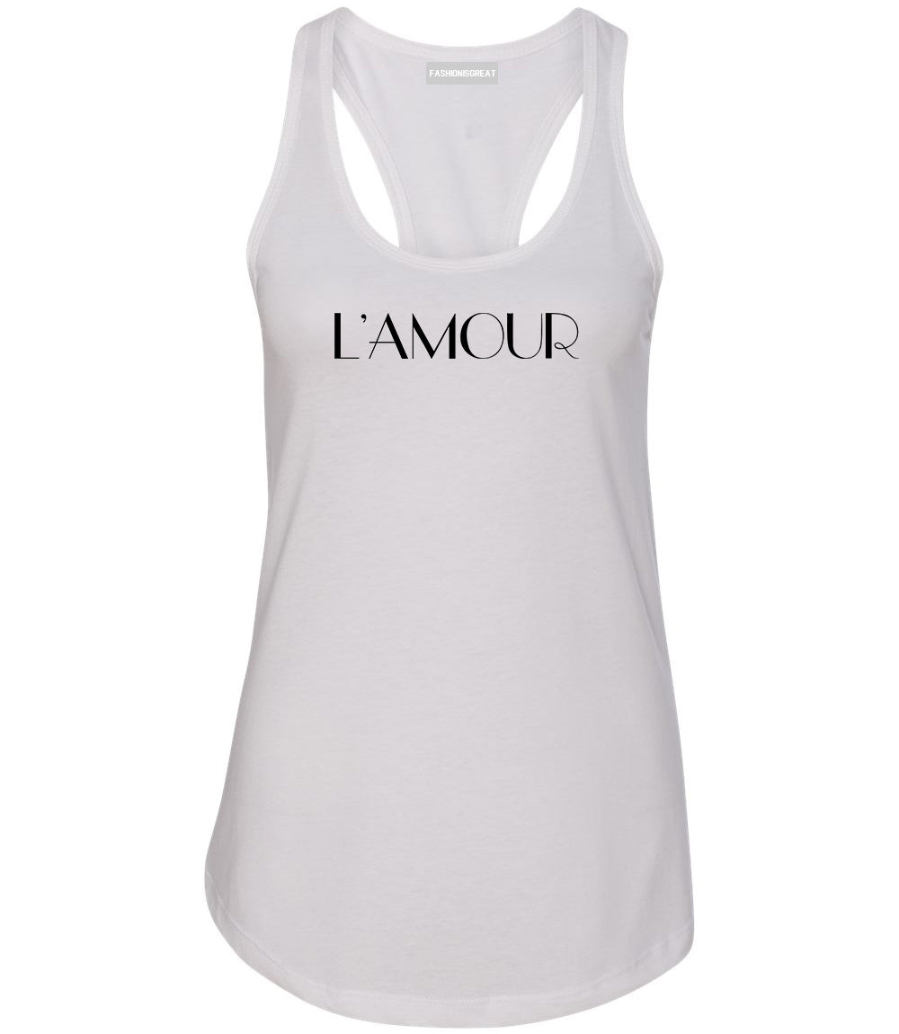 Lamour Love Womens Racerback Tank Top White