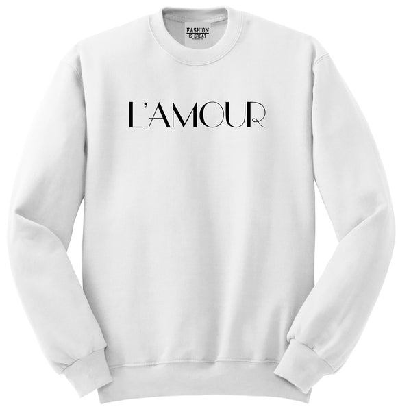 Lamour Love Unisex Crewneck Sweatshirt White
