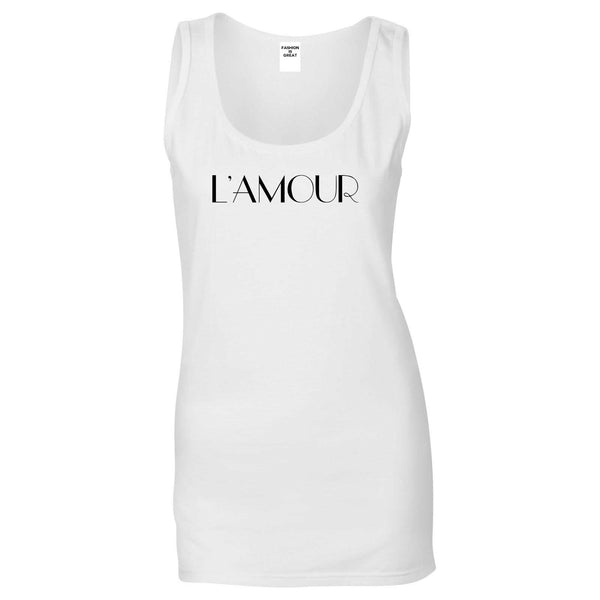 Lamour Love Womens Tank Top Shirt White