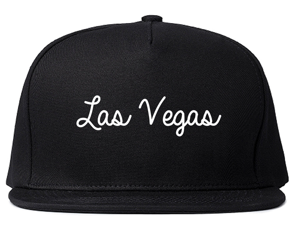 Las Vegas Script Chest Black Snapback Hat