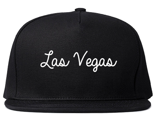 Las Vegas Script Chest Black Snapback Hat