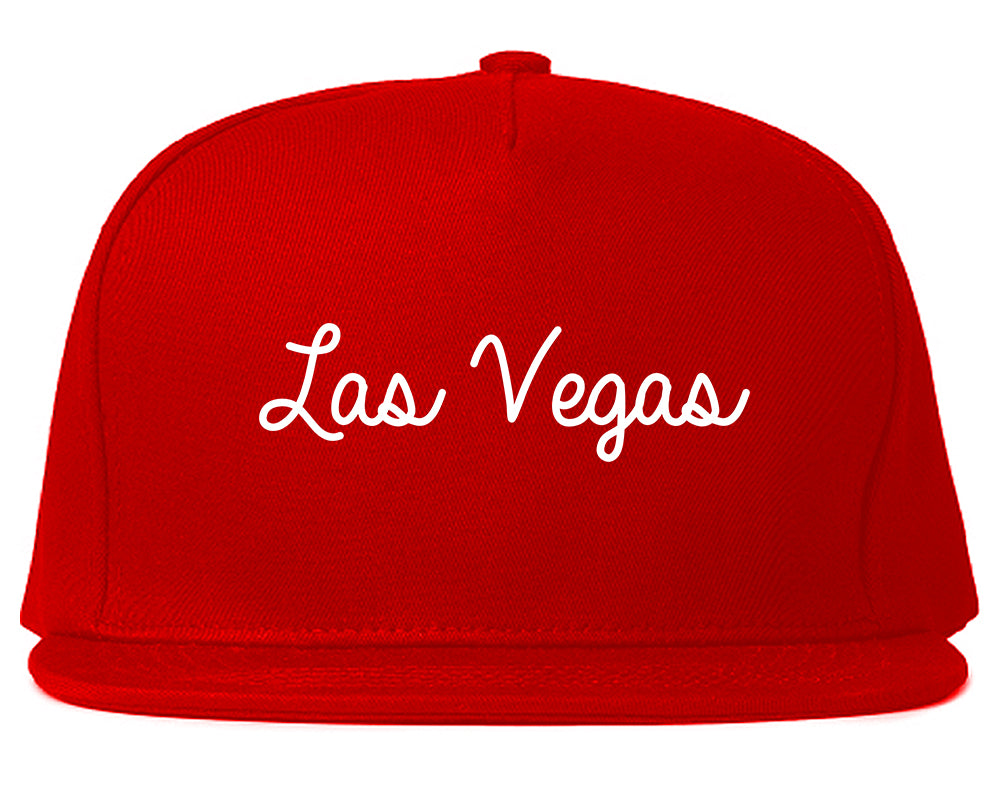Las Vegas Script Chest Red Snapback Hat