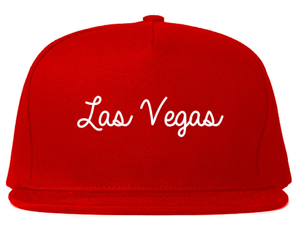 Las Vegas Script Chest Red Snapback Hat