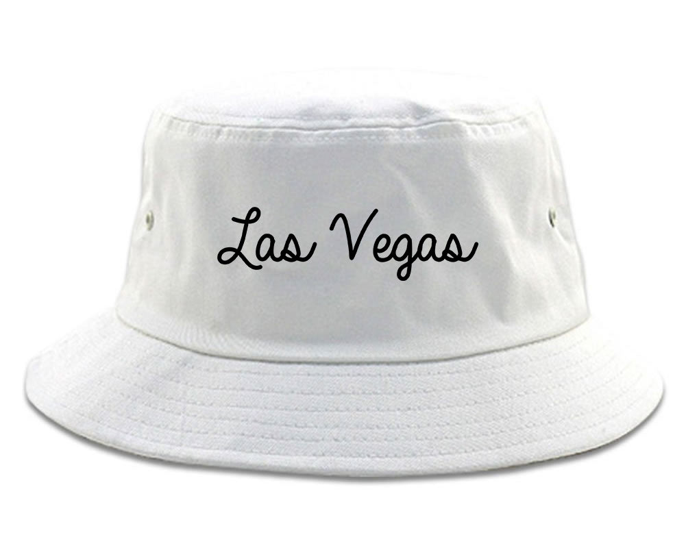 Las Vegas Script Chest white Bucket Hat