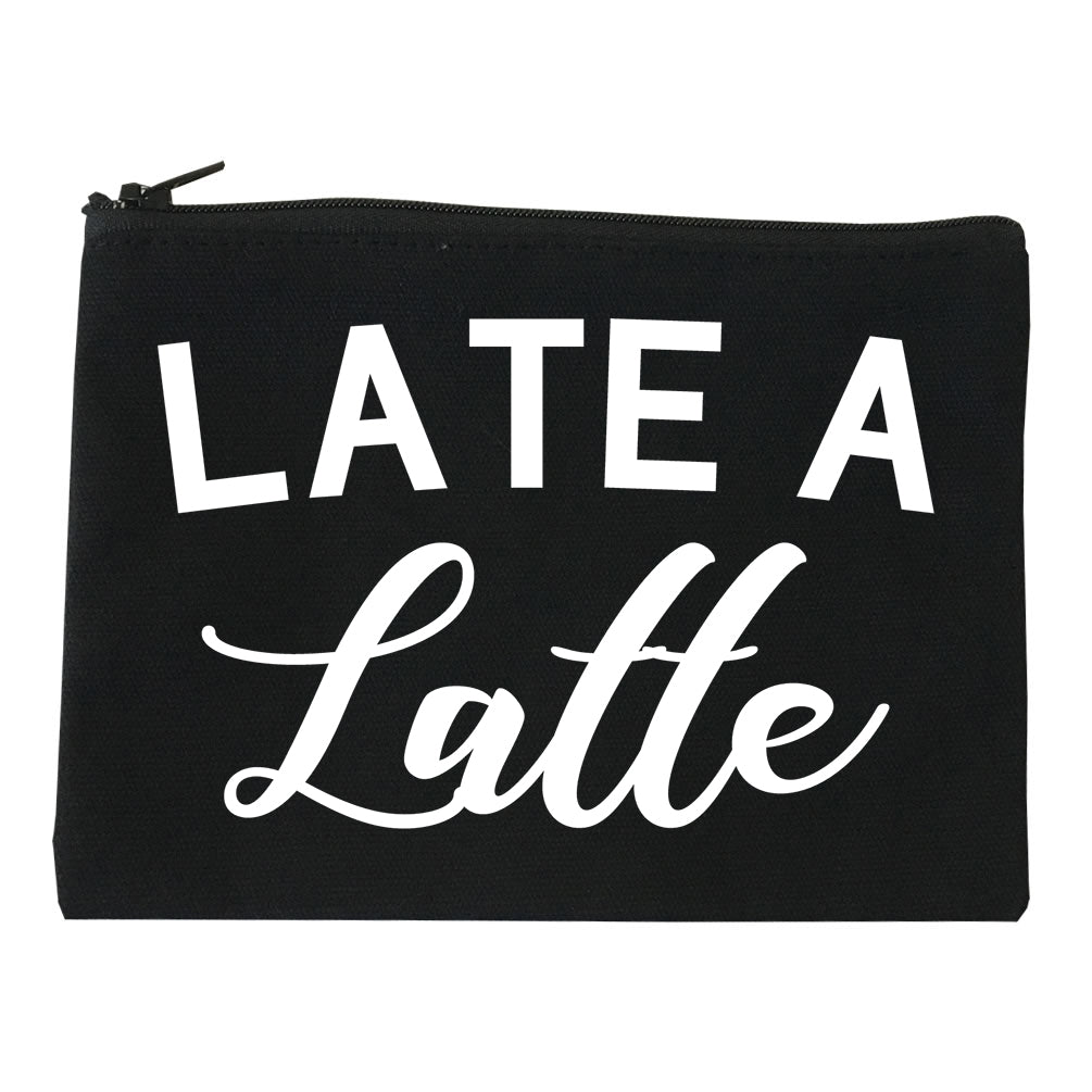 Late A Latte Coffee Black Makeup Bag
