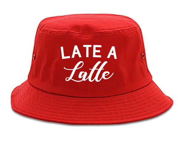Late A Latte Coffee Red Bucket Hat