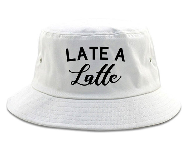 Late A Latte Coffee White Bucket Hat