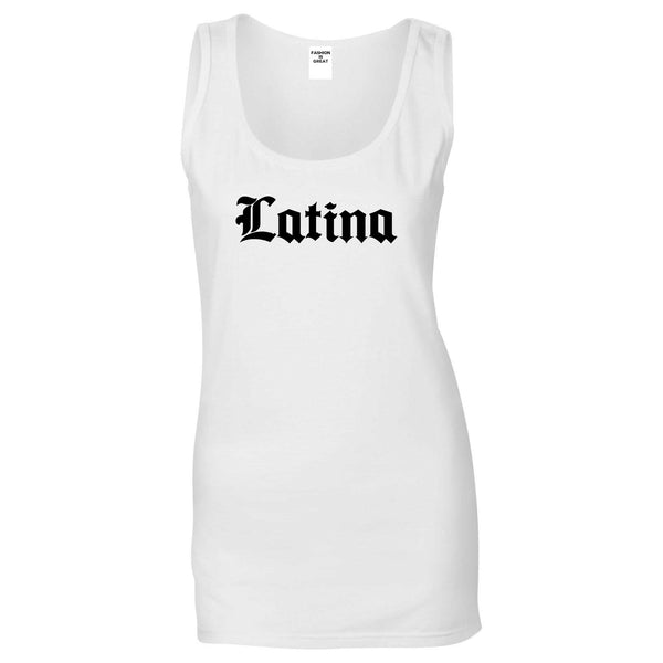 Latina Old English Spanish White Womens Tank Top