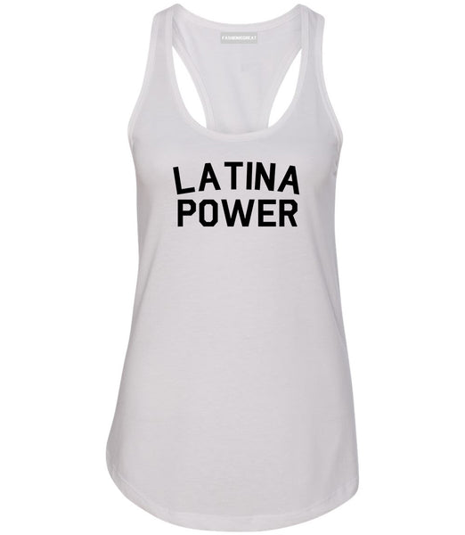 Latina Power Womens Racerback Tank Top White