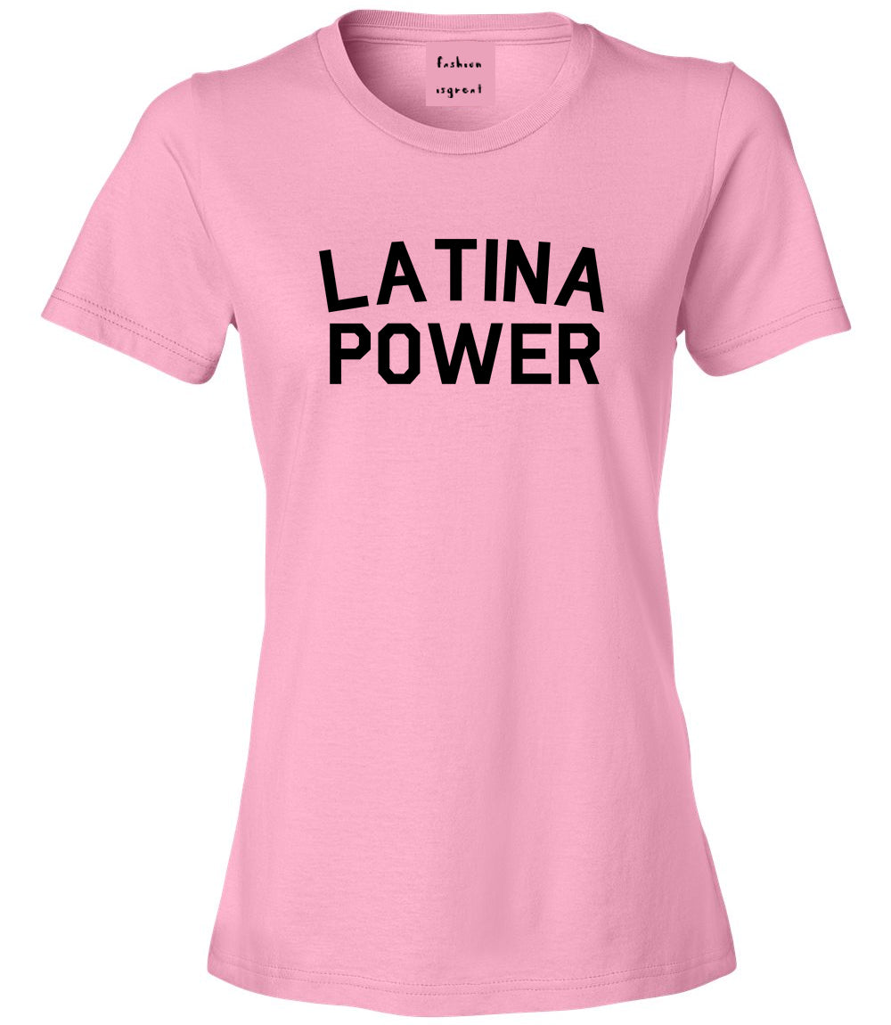 Latina Power Womens Graphic T-Shirt Pink