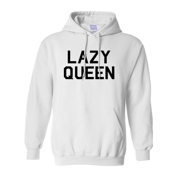 Lazy Queen White Pullover Hoodie