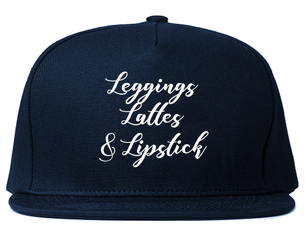 Leggings Lattes And Lipstick Makeup Blue Snapback Hat