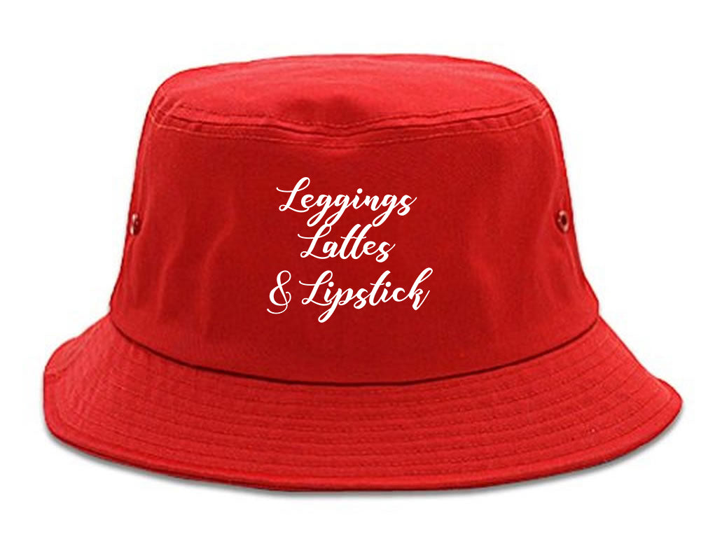 Leggings Lattes And Lipstick Makeup Red Bucket Hat