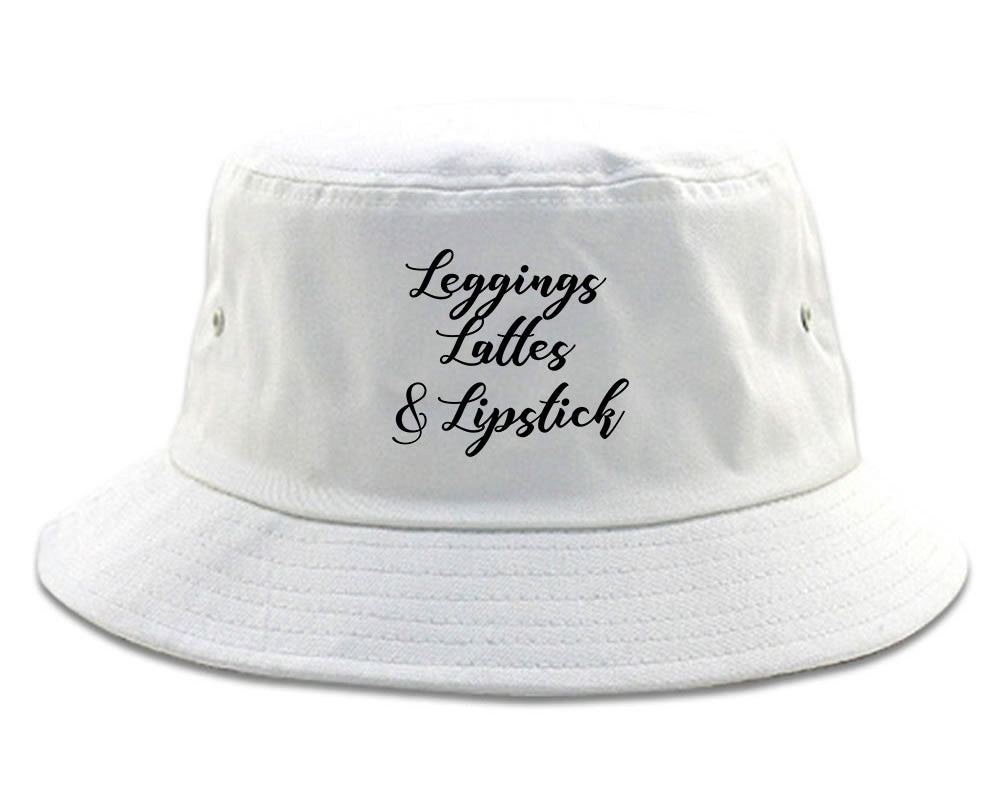 Leggings Lattes And Lipstick Makeup White Bucket Hat