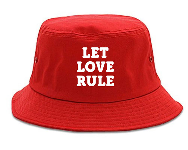 Let Love Rule Graphic Bucket Hat Red