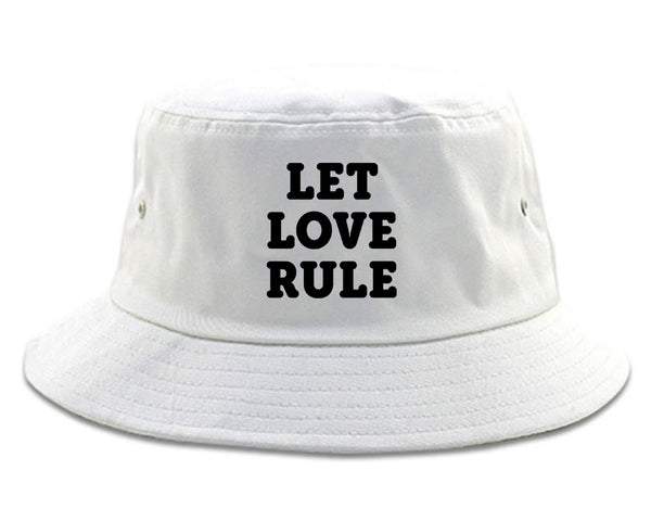 Let Love Rule Graphic Bucket Hat White