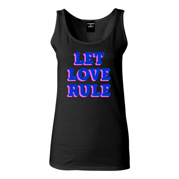 Let Love Rule Graphic Womens Tank Top Shirt Black