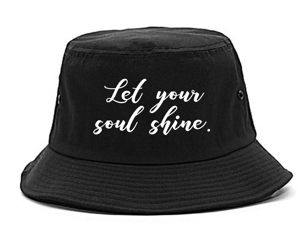 Let Your Soul Shine Hippie Black Bucket Hat