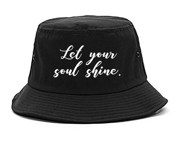 Let Your Soul Shine Hippie Black Bucket Hat