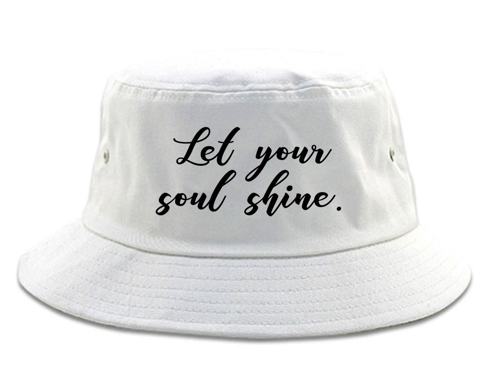 Let Your Soul Shine Hippie White Bucket Hat